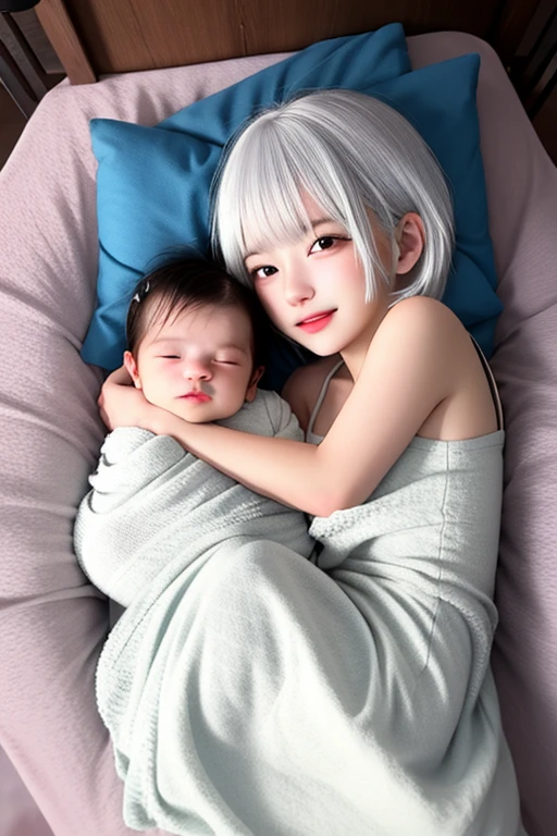 Newborn with white hair