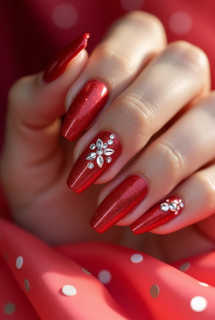 Nail art stone free red color no face with vedio