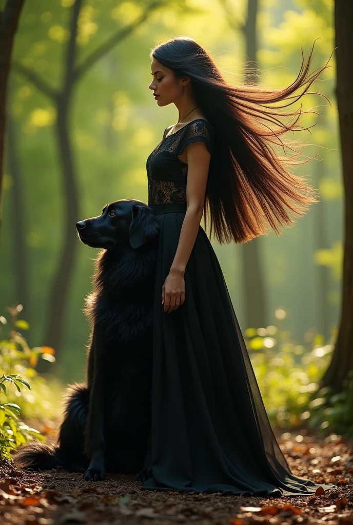black dog woman
