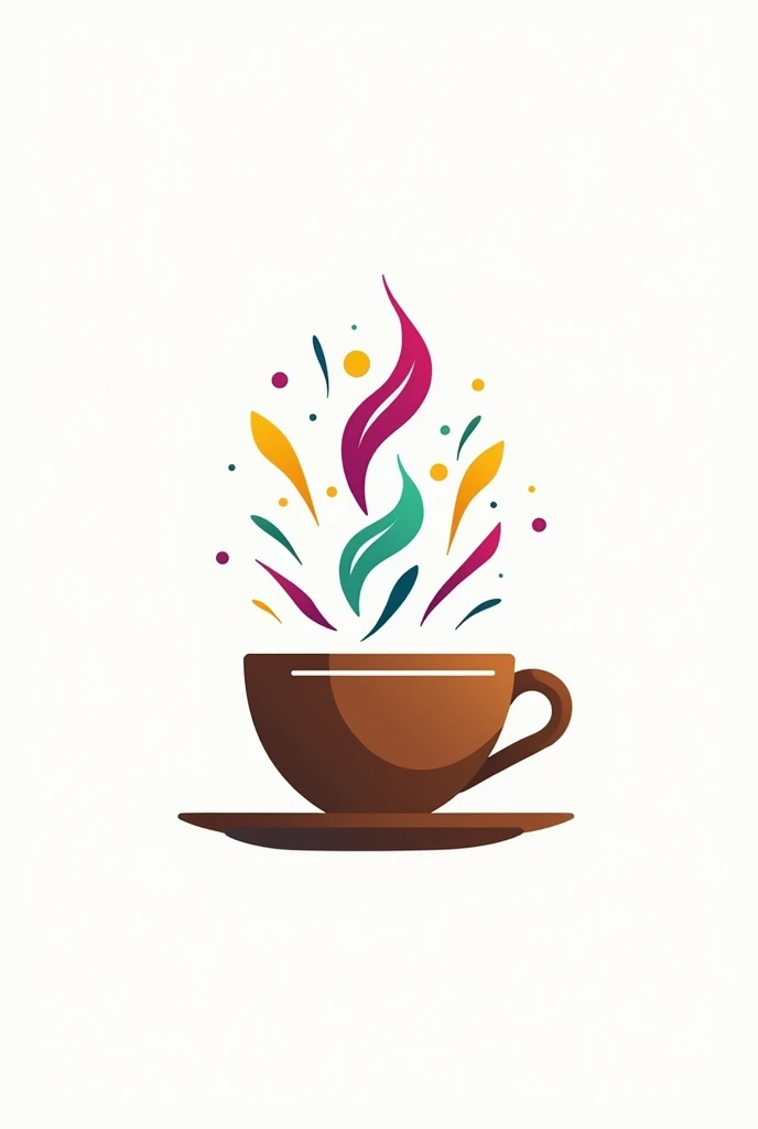 A minimalist logo of a cup of coffee combined with painting or art is very creative and has more design