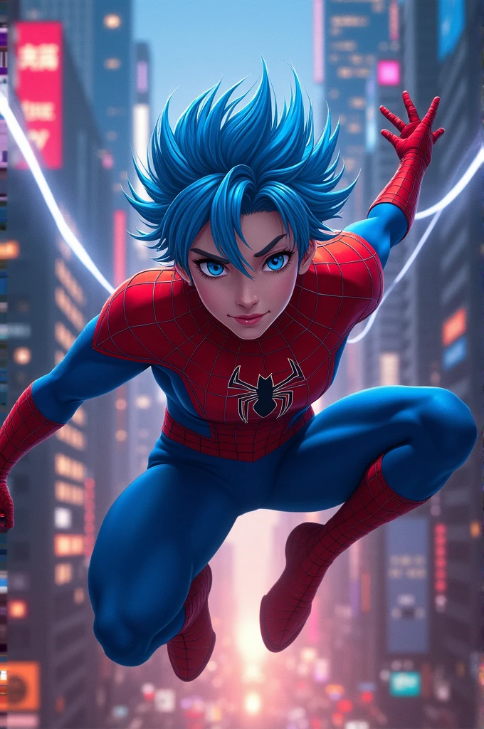 Spiderman in anime gojo hair