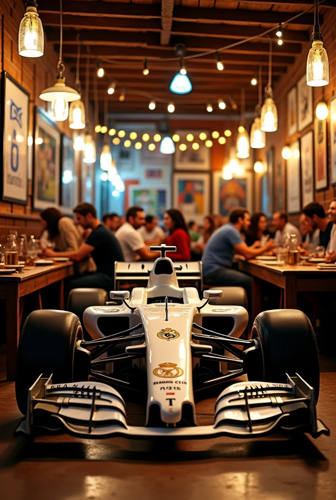 food place; real madrid; f1 single-seater