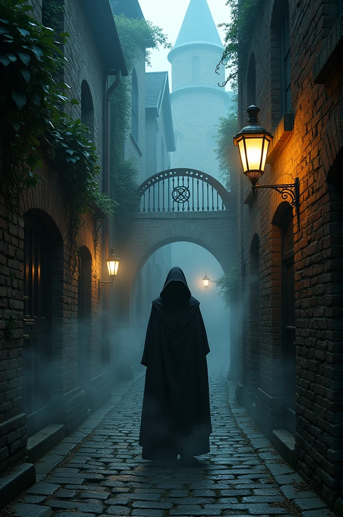 A fantasy-like, dark and mysterious back alley