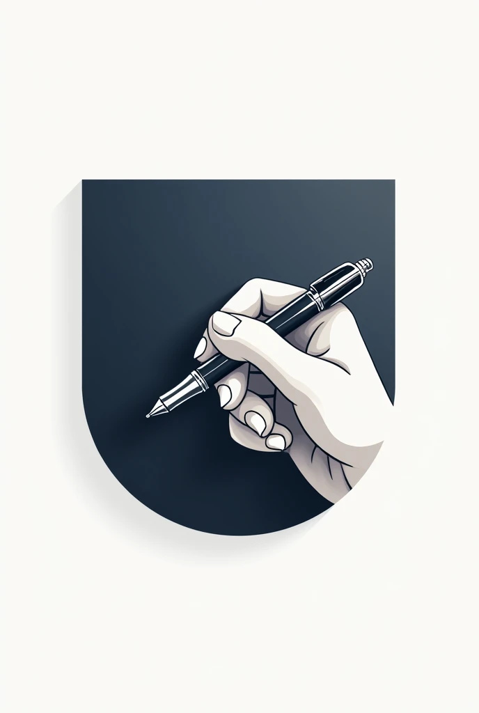 hand holding pen logo design