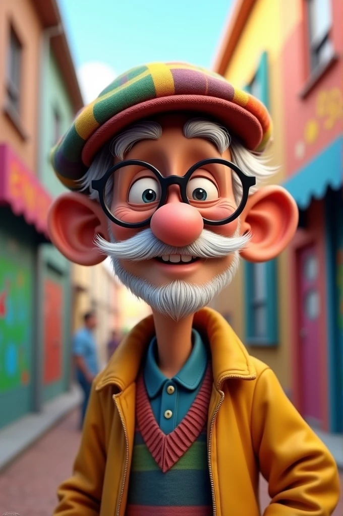 Elderly man have rapped 3d Cartoon image