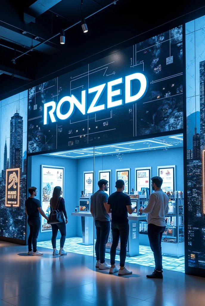 Logo store with futuristic theme