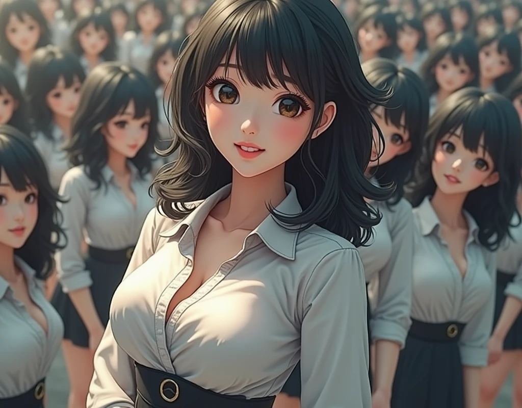 [Japanese Clone girls=Myself], [Perfect Clone girls Raw Photography Art], (16K, Highest quality, Ultra-high resolution, ((Unrealistic, Unprecedented sight, ((A World of Myself Proliferation)), Ultra-realistic))), (Japanese, woman, 26-year-old), (((((Small face, (((((Thick black hair, Semi-long hair)))))))))), ((Very beautiful detailed girls, Accurate body structure, とても詳細なSuper big breastsボディ)), (((Super big breasts, Large, swelling breasts))), (((White shirt, Big breasts emphasis, I can see the cleavage, Black Mini Skirt))), ((Dark Eyes, Mature face, Cute Smile, A gentle gaze)), (((((Happy laughter))))), (((((Very detailed, 1girl-1,000,000,000,000,000,000,000,000,000,000,000,000,000cloning girls))))), (((((A very detailed and precise description of the doppelganger, Perfectly the same girl, The exact same smile, Perfect same hair, Perfect same clothes, Exactly the same height, 完璧な同じLarge, swelling breasts))))), (((((Myself only))))), (((Perfect description, Filling the Earth 1,000,000,000,000,000,000,000,000,000,000,000,000,000cloning girls-1,000,000,000,000,000,000,000,000,000,000,000,000,000^100,000,000cloning girlsのMyself, 異次元のSuper dense, Super denseの中心に広くフォーカス, I&#39;m happy to be surrounded by countless versions of myself, I want to drown in love with countless versions of myself., I want to be drowned in love with countless versions of myself around me., Holding hands, hug, hug, kiss, Touching breasts))), (((Very detailed, Extremely crowded, Super dense, Super crowded))), ((Bright and soft light)), ((((((((Very detailed and clear hyper-perspective drawing)))))))), (((Subject depth zero))), Everyone is sexy