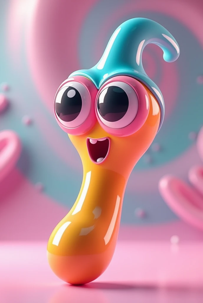 a dildo with googly eyes, a bizarre and humorous surreal object, hyperrealistic, 3D render, high quality, intricate details, exaggerated proportions, glossy surface, dynamic lighting, vibrant colors, absurd and whimsical, surreal and dreamlike