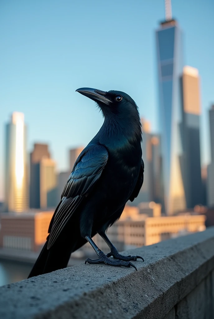 I want images of a crow in front of buildings for a logo