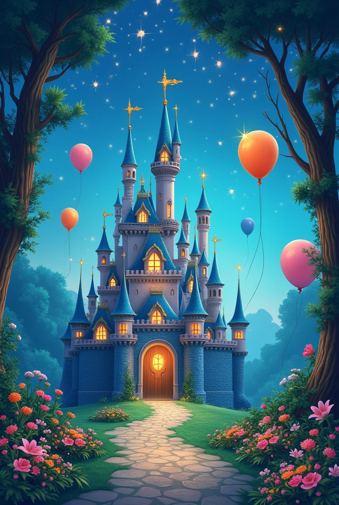 Blue and green princess birthday invitation name matheus age 213