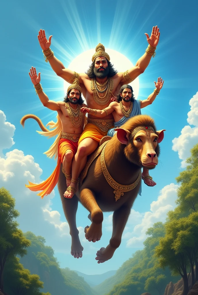 Hanuman ji image ,with Ram and lakshman on shoulder
