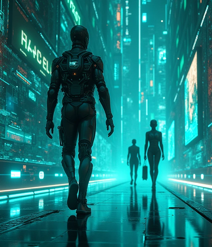 **Prompt:**
(computer art:1.4), (futuristic and sleek design:1.2), (high-tech elements:1.2), (glowing circuits and digital patterns:1.2), (cybernetic forms and shapes:1.2), (pixelated textures blending with smooth surfaces:1.2), (neon lights reflecting on metallic surfaces:1.2), (holographic displays and 3D projections:1.2), (blue and green color palette with pops of bright neon:1.2), (digital landscapes merging with organic forms:1.2), (virtual reality aesthetic:1.2), (a mix of abstract and geometric shapes:1.2), (reflecting the evolution of technology in art:1.2), (robotic figures with human-like features:1.2), (intricate details and fine lines:1.2), (cutting-edge and innovative:1.2), (immersive and captivating visual experience:1.2)
**Negative Prompt:**
(traditional:1.4), (hand-drawn:1.4), (organic:1.4), (earthy tones:1.4), (natural materials:1.4), (lack of digital elements:1.2), (flat or 2D:1.2), (simple or minimalistic:1.2), (no sense of technology:1.2), (overly abstract with no recognizable forms:1.2), (outdated or old-fashioned:1.2), (monochromatic palette:1.2), (poorly defined shapes or forms:1.2)
