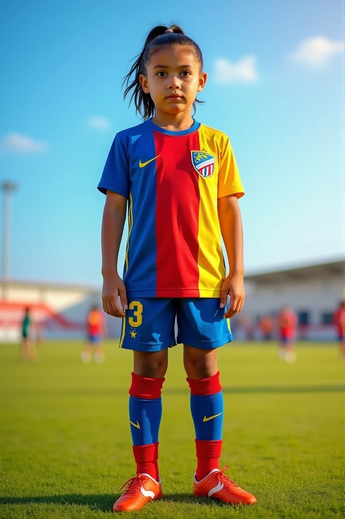 Football uniform with the flag of Santander, colombia 