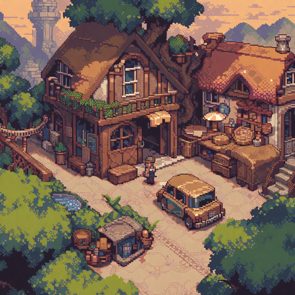 (masterpiece, best quality:1.2), pixel art, house, Detective office, depression