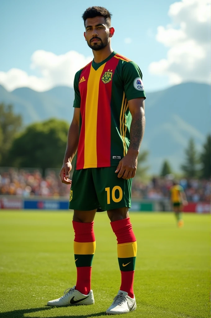Football uniform with the flag of the department of Santander, colombia 