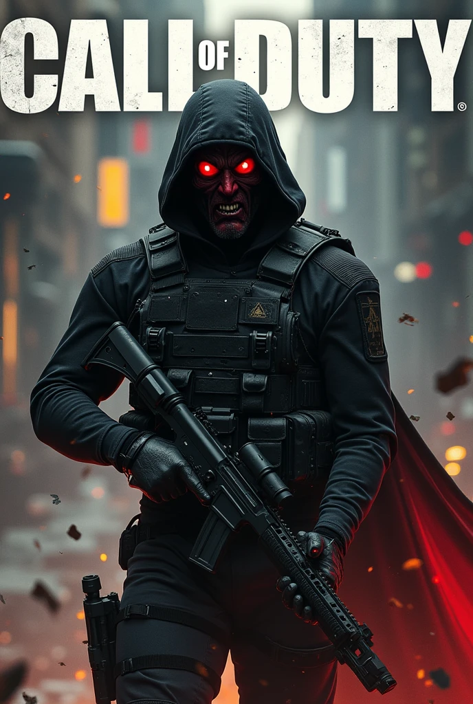 Morbius as a call of duty operator with the call of duty logo in back ground

