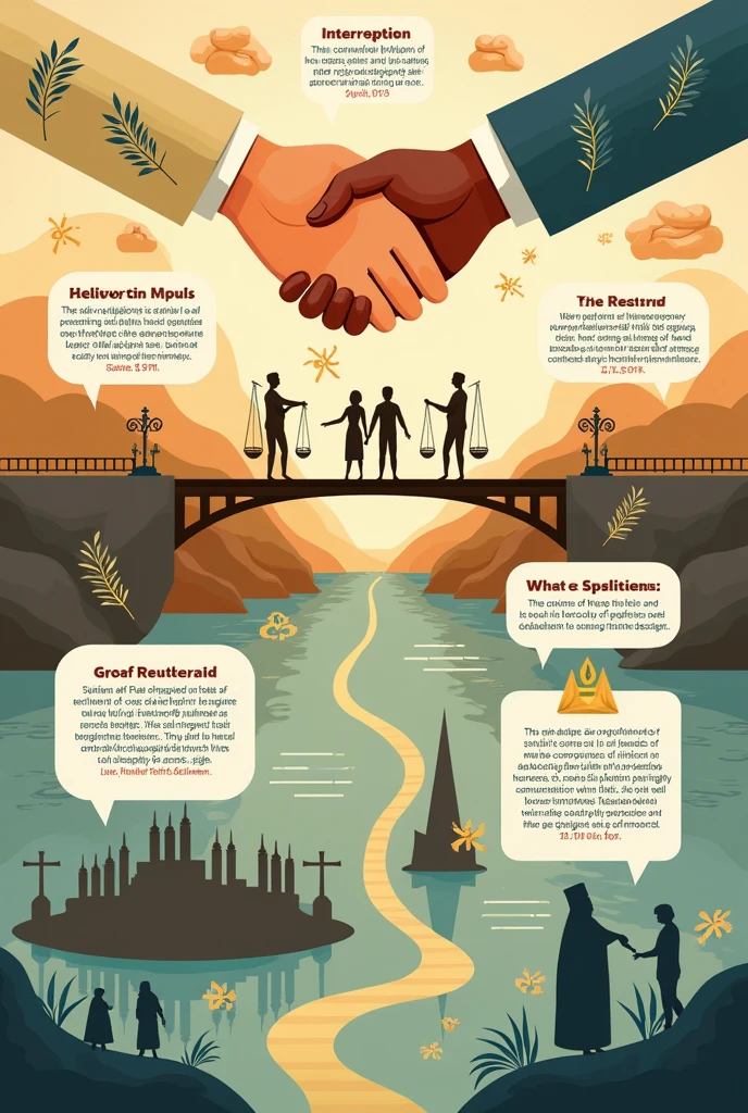 Make an infographic about corruption, selfishness, interreligious and ecumenical dialogue