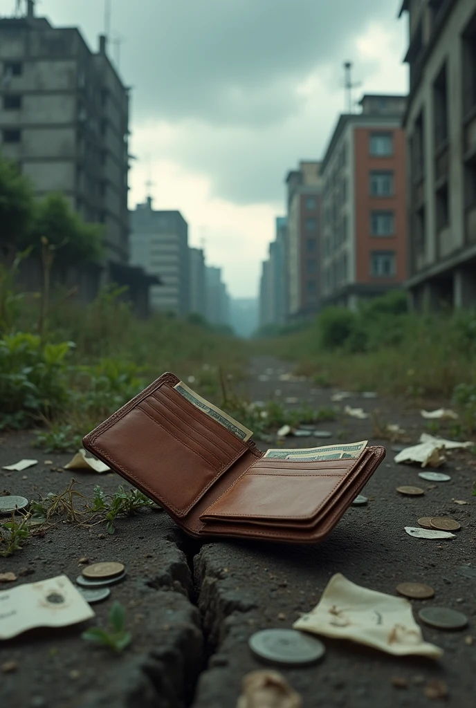 An empty wallet representing the depletion of resources under socialism.