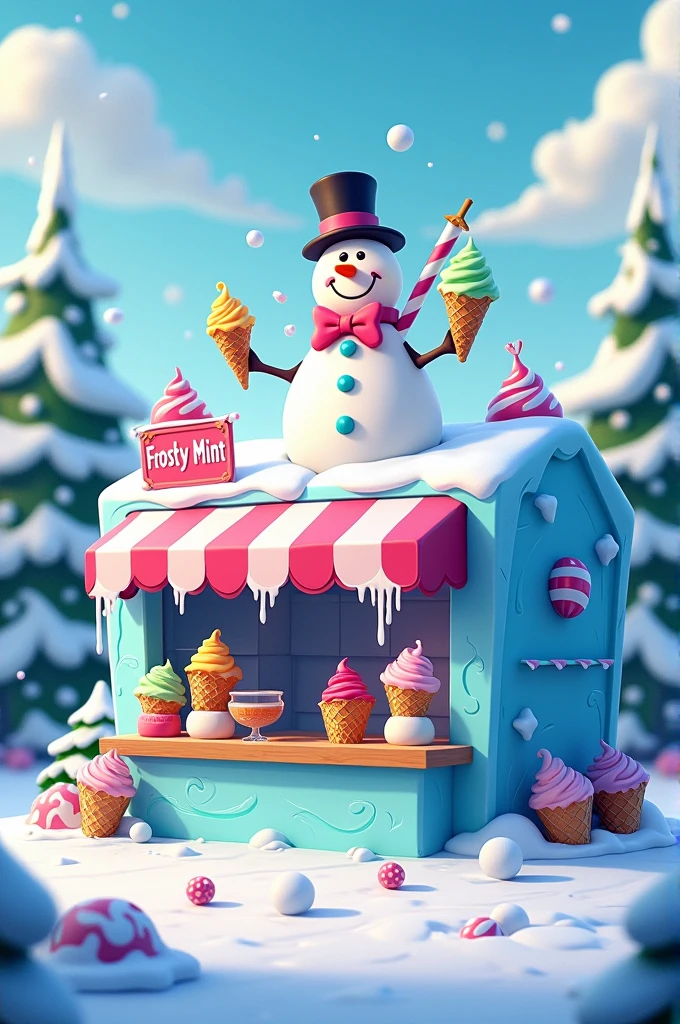 Generate design for an ice shop