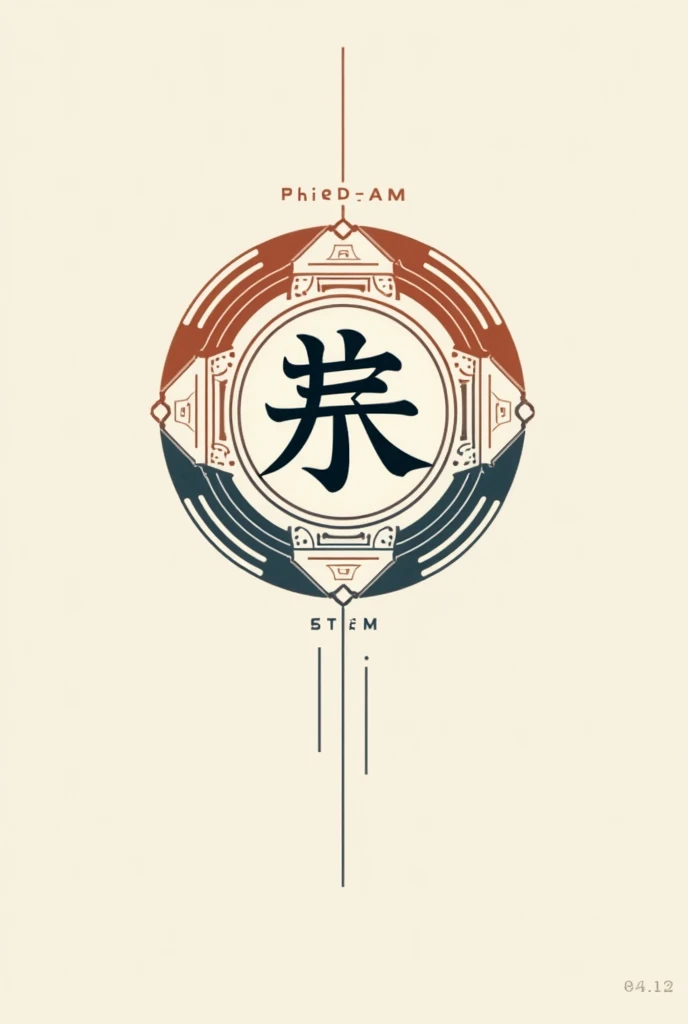Design a circular emblem，The subject is a Chinese character，Then abstract，Abstract composition of elements related to computers and mathematics，Give five options，Not three-dimensional，To a floor plan，Keep it simple