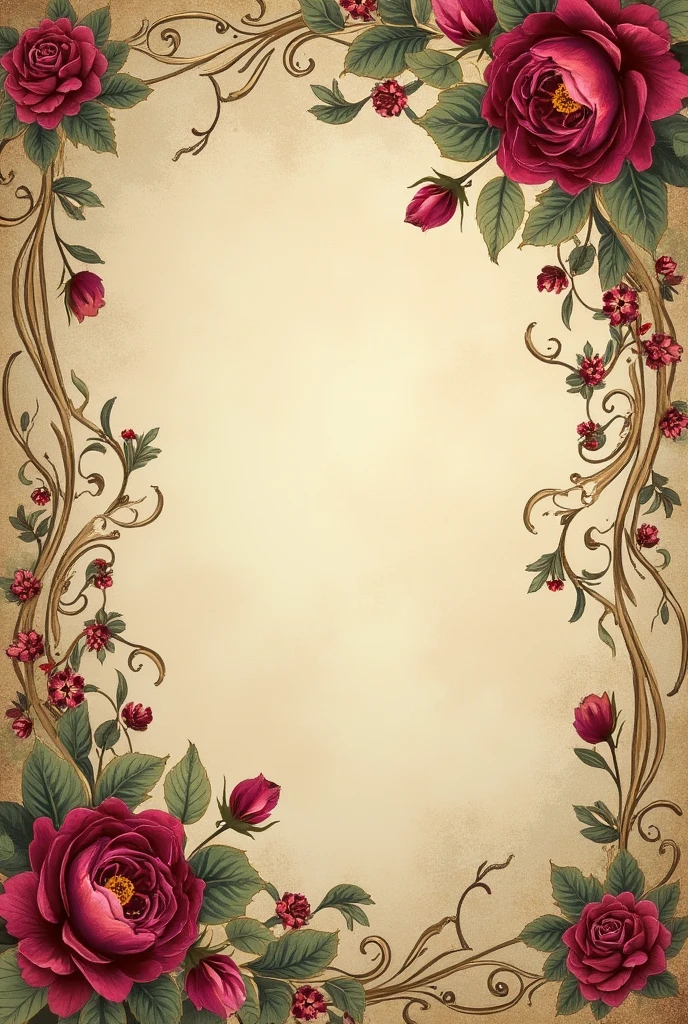 Victorian floral patterns with beige background