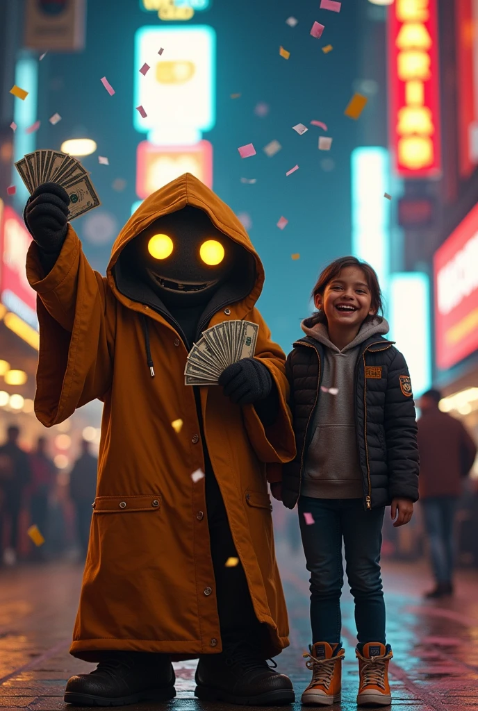 Jawa winner moment with doller money image  with human