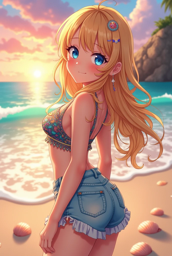Female blonde anime illustration
