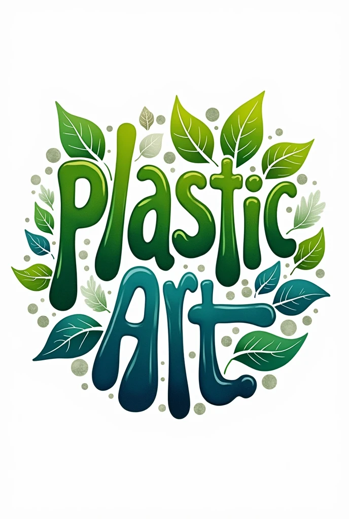 logo that says plastic art, that looks ecological, with recycled bottles, look striking 