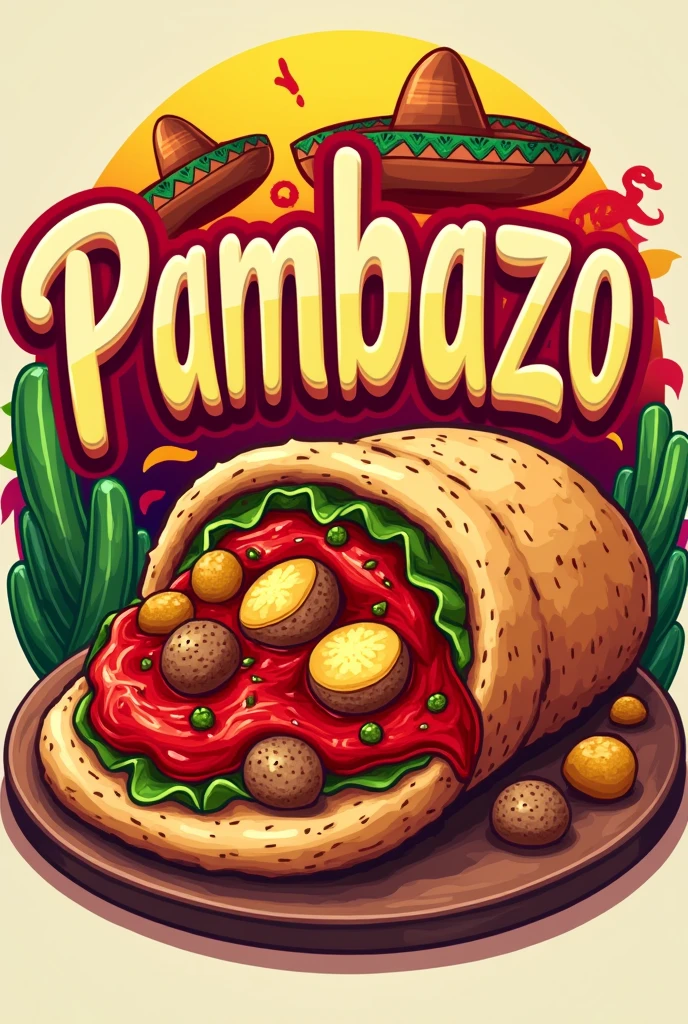 Generate a logo of a pambazo mexican food