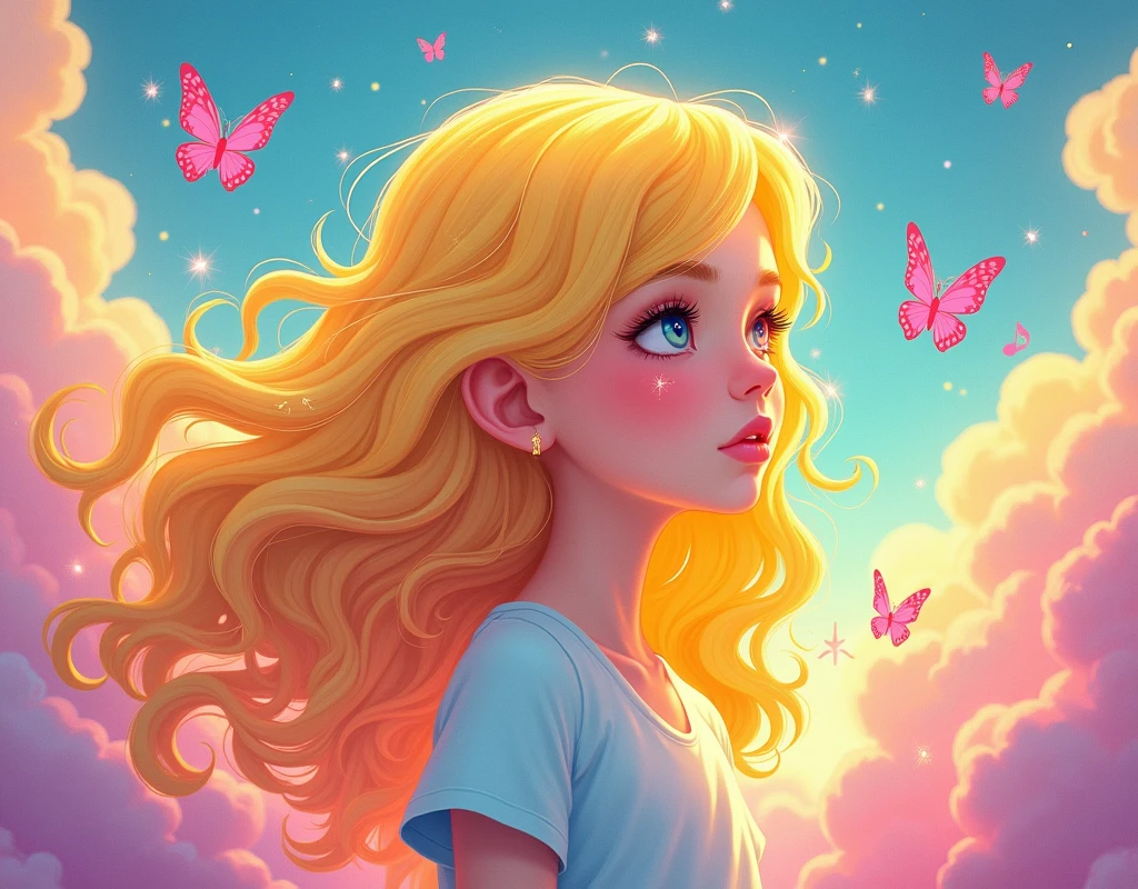 best quality, ((masterpiece)), illustration, 1girl [yellowhead | rainbowhead], best quality and masterpiece