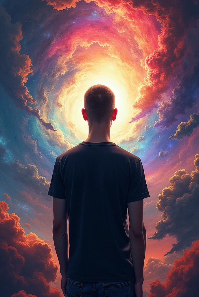 (((top quality, 8k, masterpiece))), **A male person with 15mm hair surrounded by AI-generated art. - TAKEN FROM BEHIND --q 2 --s 155 --v 6.1 --style raw --ar 7:3** - (relaxed)