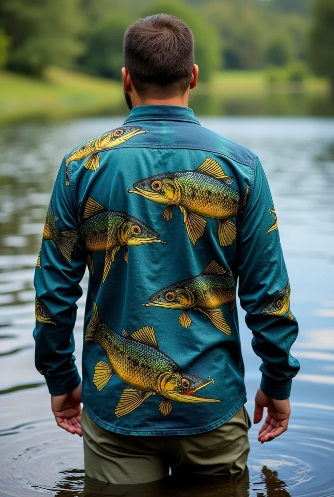 long sleeve fishing shirt of a Cichla temensis