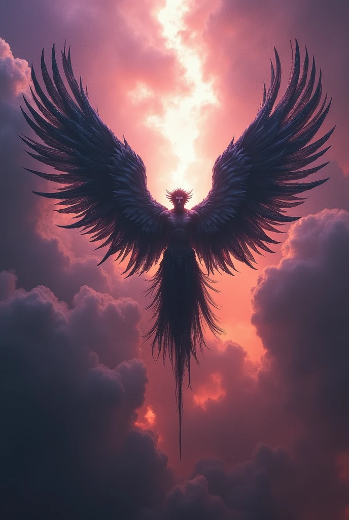 Angel Lucifer falling from heaven