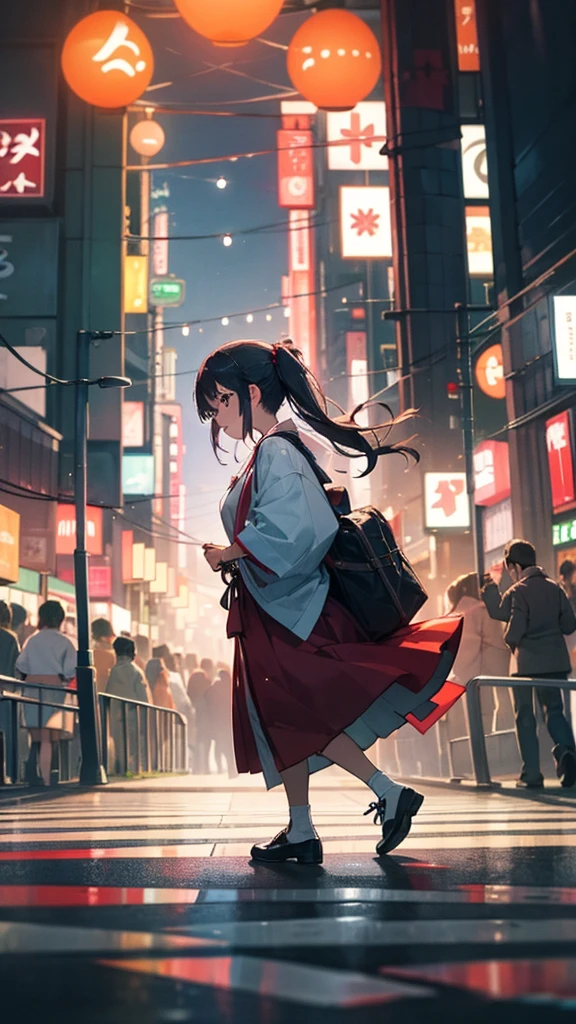 I want a picture of someone in Tokyo going to festivals
