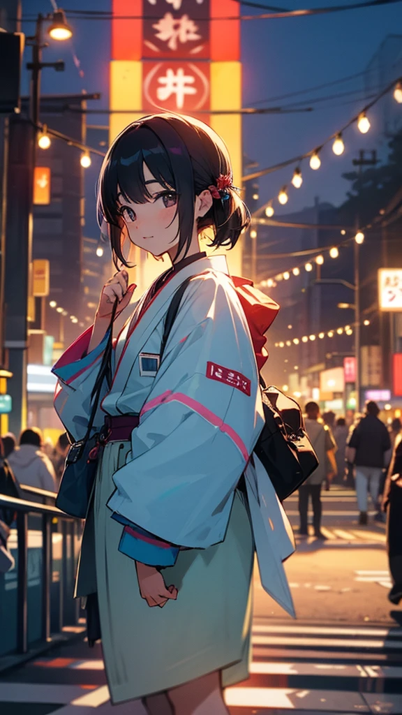 I want a picture of someone in Tokyo going to festivals 