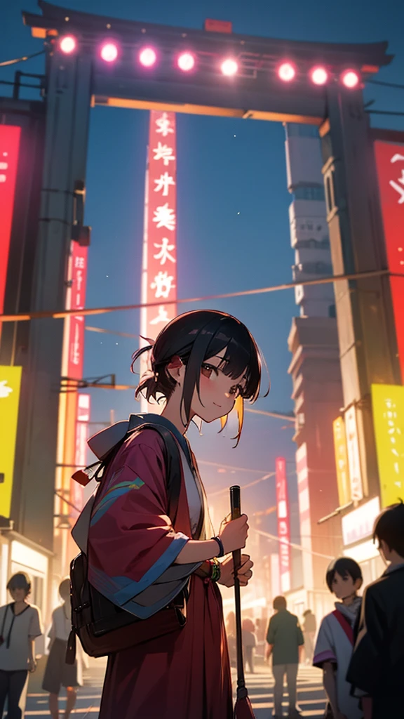 I want a picture of someone in Tokyo going to festivals 