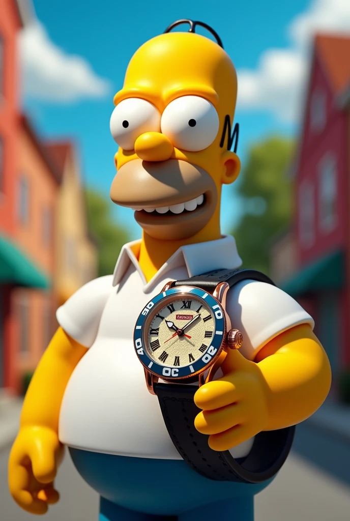 Homer Simpson's doll with a watch