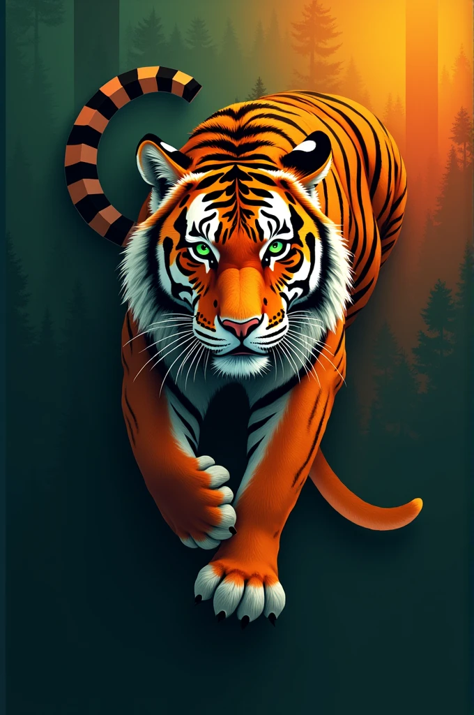 beautiful logo R design tiger 