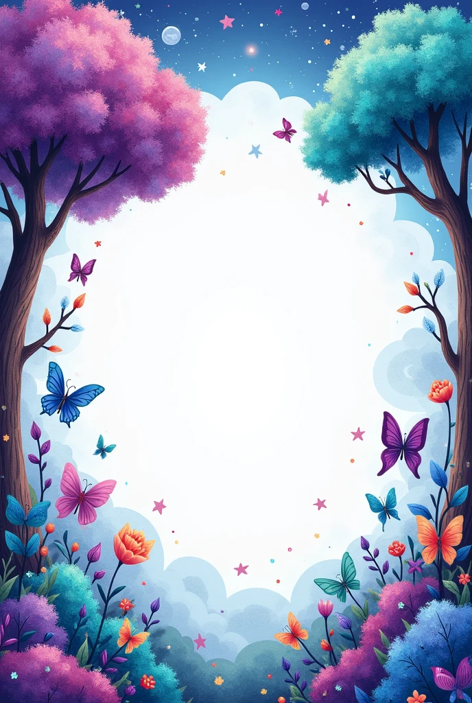 An image to decorate an English notebook with space in the center to write