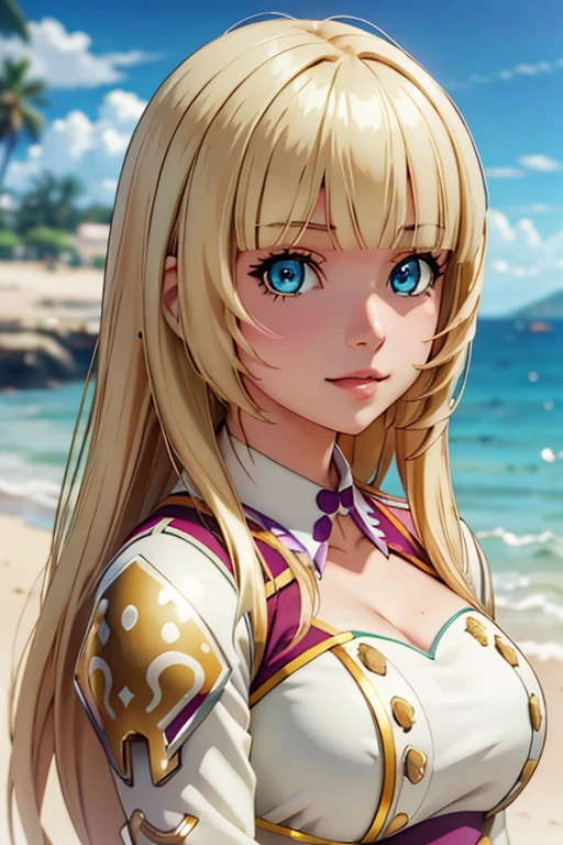 masterpiece, best quality, photorealistic, 1girl, solo, looking at viewer, , depth of field, anime coloring, , maria_fianna_albert, blonde hair, aqua eyes, graduation costume, alternate history, 2k resolution