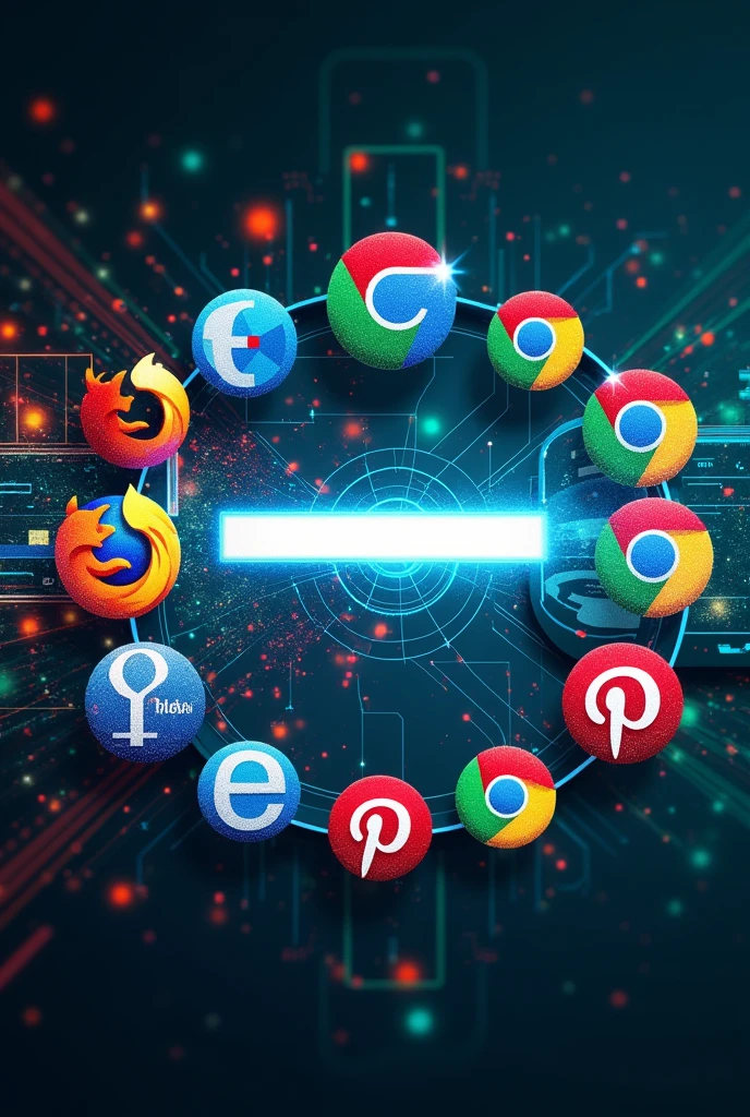 Make me a picture with the 10 most popular search engines with their icons