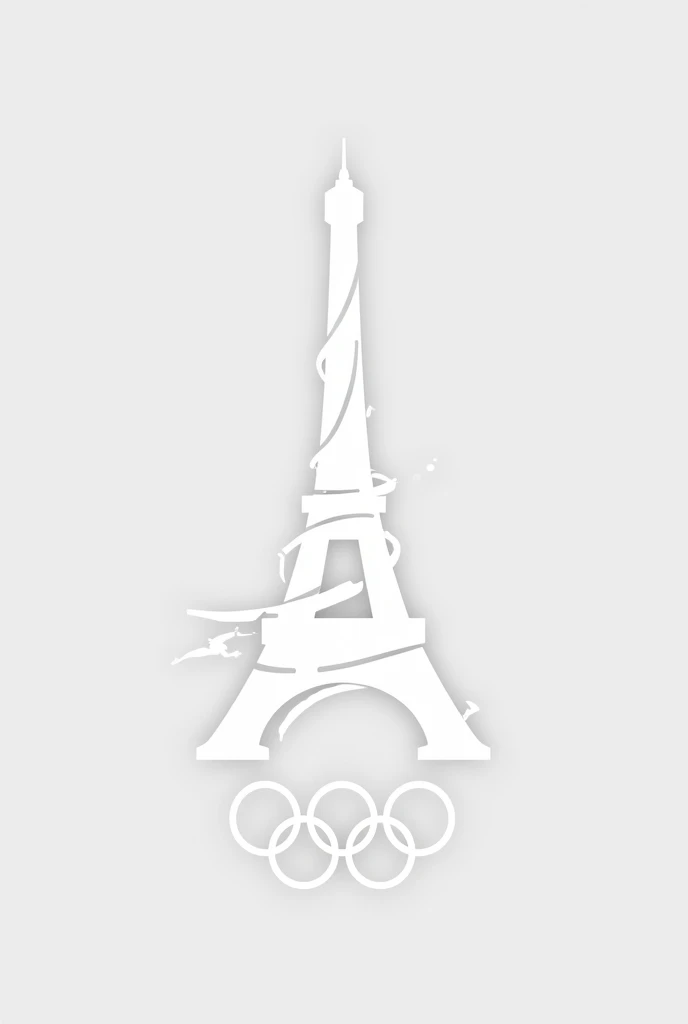Create a Paris Olympic logo having white colour and with transparent background
