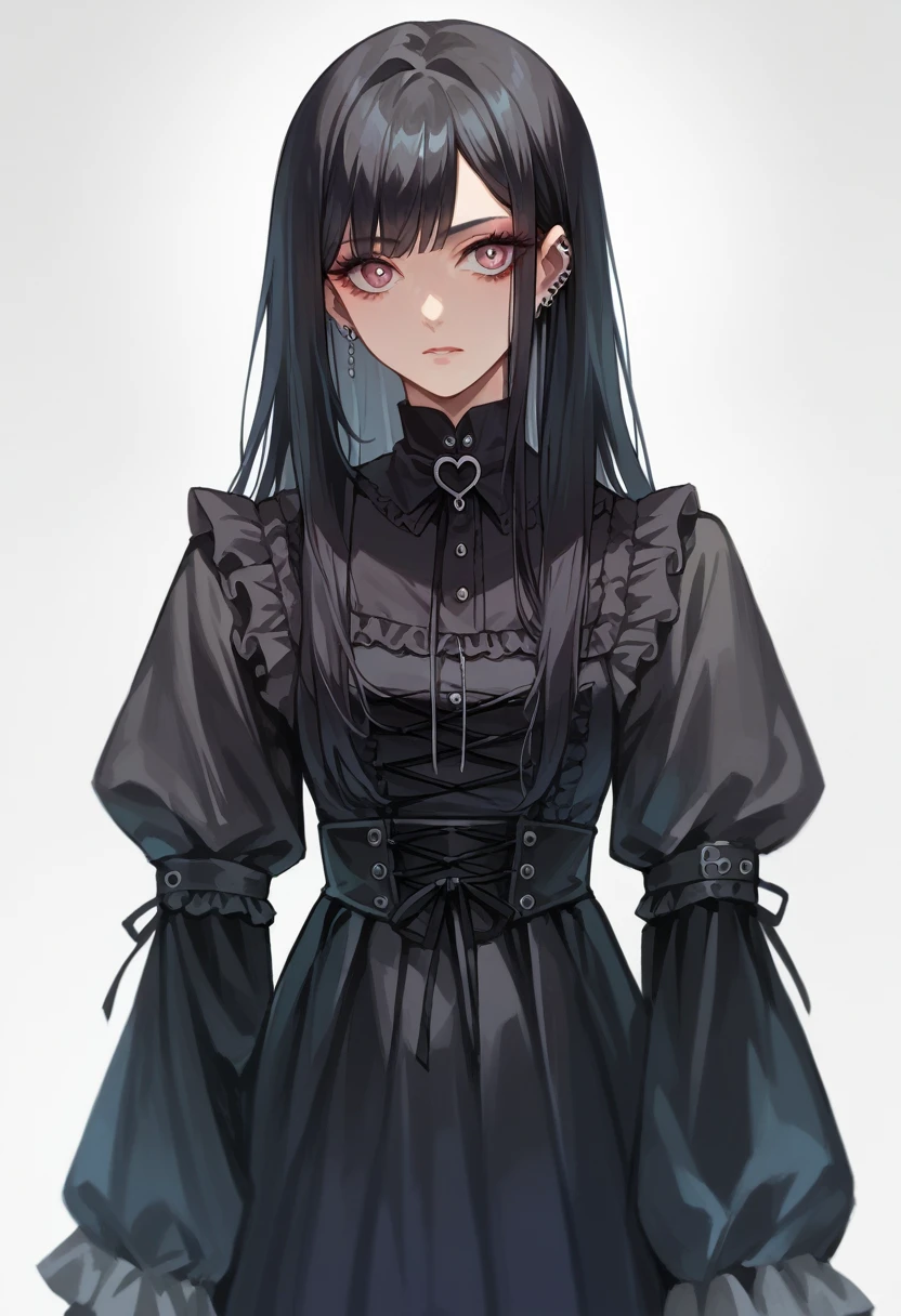 Marin Kitagawa, 1 girl, solo, long black hair, gothic appearance