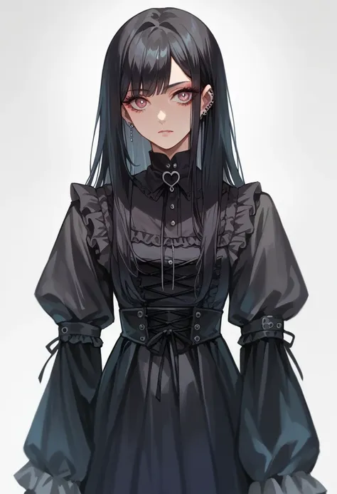 marin kitagawa, 1 girl, solo, long black hair, gothic appearance