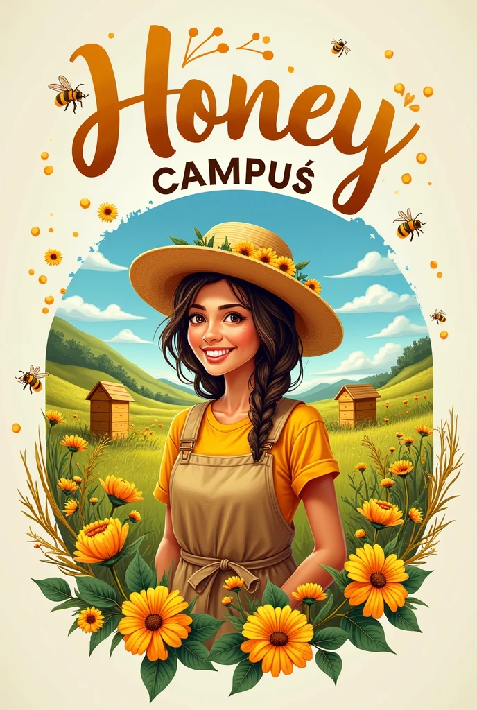 create the label of a company that produces honey with the le honey campus são vicente