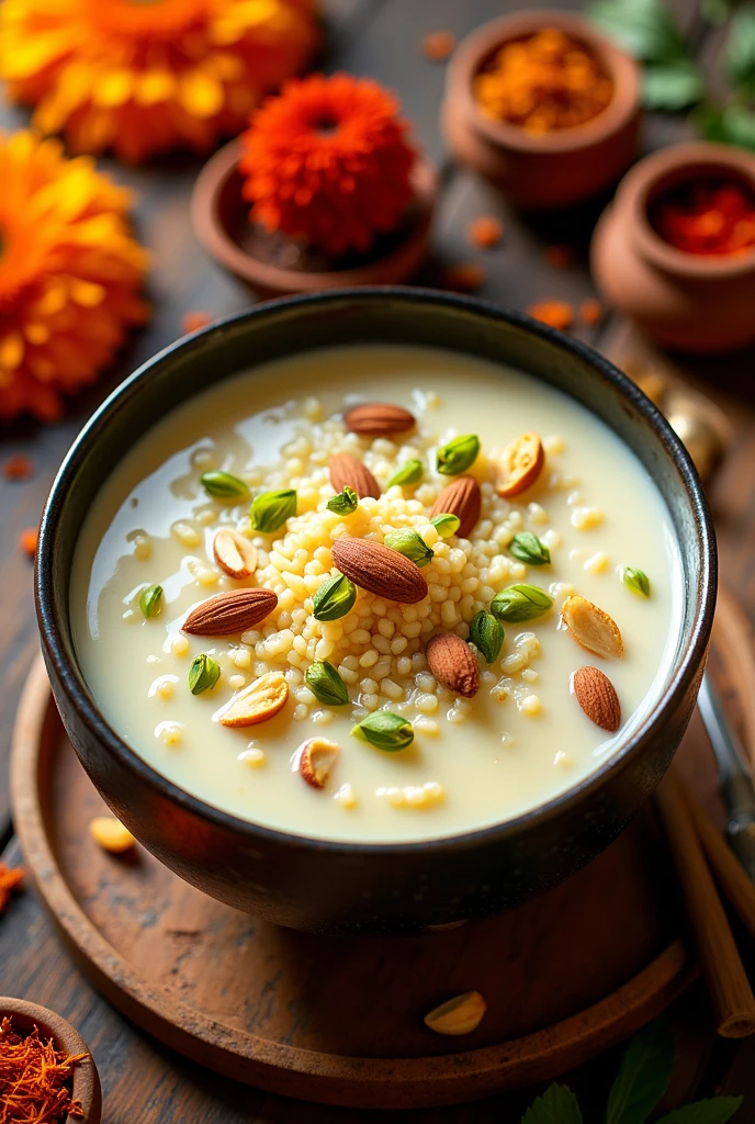 Rice kheer photo form top angle