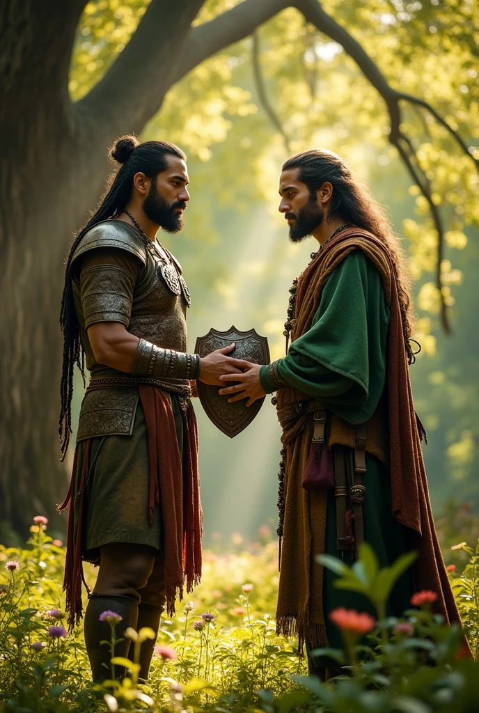 Karana giving his armour to inder dav