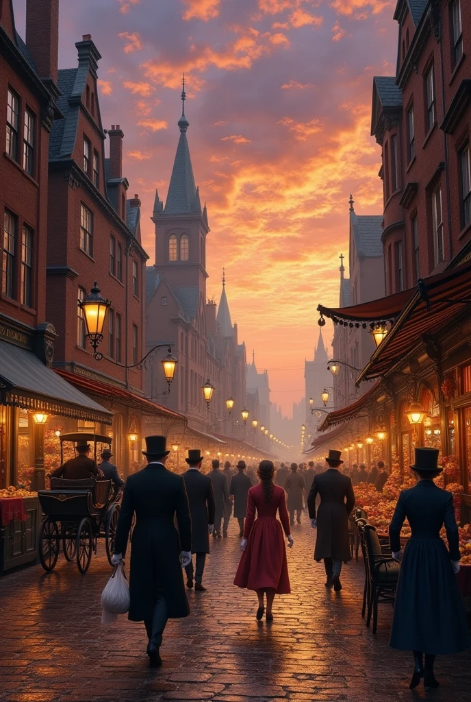 1900s cityscape in Turner style