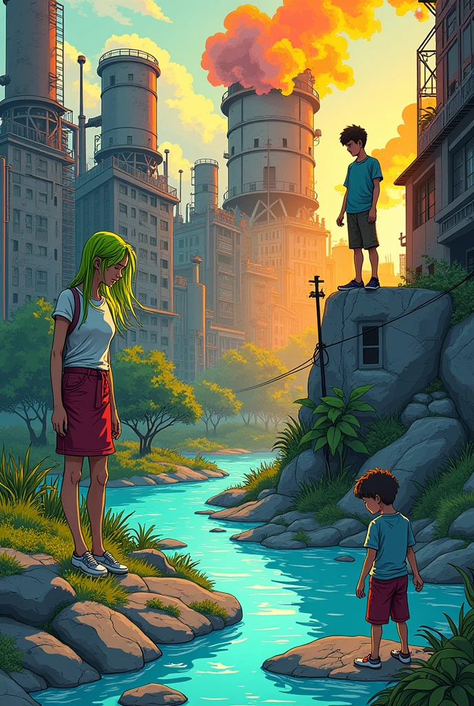 Story about textile pollution in the city in 6 comics