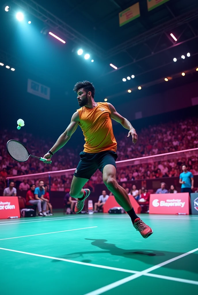 badminton game, laser net, shuttlecock, court, racket, athlete, competitive sport, dynamic action, fast movement, vibrant colors, dramatic lighting, cinematic composition, hyperrealistic, 8k, high quality, detailed textures, vibrant colors, dramatic lighting, cinematic composition, hyperrealistic, photorealistic, professional photography